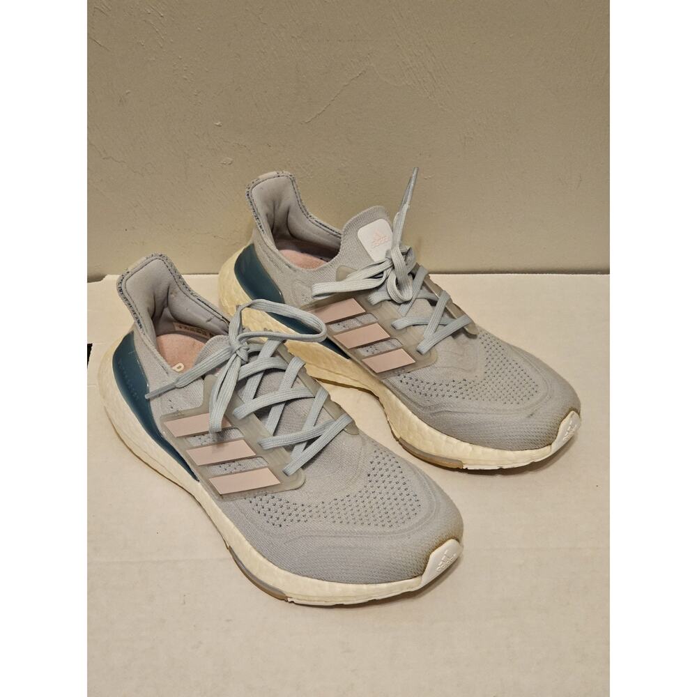 Adidas Ultraboost 21 Womens Size 9 Blue Athletic Running Walking Shoes Sneakers